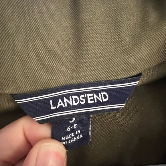Lands End Womens Size S Army Green Military Coat  Utility Field Zip Jacket - Picture 2 of 3